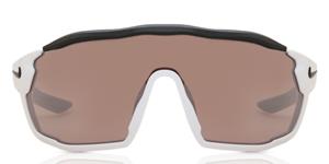 NIKE SHOW X RUSH E DZ7369 | Unisex-Sonnenbrille | Monoscheibe | Fassung: Kunststoff Schwarz | Glasfarbe: Braun