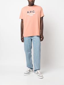 APC logo-print cotton T-shirt - Oranje