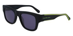 CALVIN KLEIN JEANS CKJ 22637S | Unisex-Sonnenbrille | Eckig | Fassung: Kunststoff Schwarz | Glasfarbe: Grau