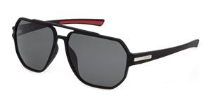 FILA FIASFI301 | Herren-Sonnenbrille | Pilot | Fassung: Kunststoff Schwarz | Glasfarbe: Grau