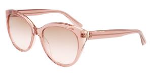 CALVIN KLEIN CK22520S | Damen-Sonnenbrille | Butterfly | Fassung: Kunststoff Rosa | Glasfarbe: Braun