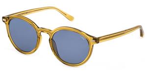 LOZZA LOZSL4289 | Unisex-Sonnenbrille | Panto | Fassung: Kunststoff Gelb | Glasfarbe: Blau