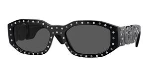 VERSACE VE4361 | Unisex-Sonnenbrille | Mehreckig | Fassung: Kunststoff Schwarz | Glasfarbe: Grau