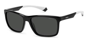 POLAROID PLD 7043/S | Herren-Sonnenbrille | Eckig | Fassung: Kunststoff Schwarz | Glasfarbe: Grau
