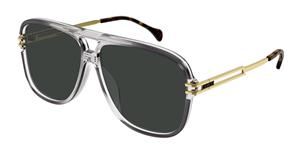 GUCCI GG1105S | Herren-Sonnenbrille | Pilot | Fassung: Kunststoff Grau | Glasfarbe: Grau