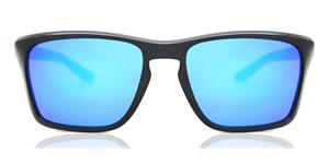 OAKLEY OO9448 SYLAS | Herren-Sonnenbrille | Eckig | Fassung: Kunststoff Schwarz | Glasfarbe: Blau
