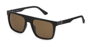 POLICE POISPLF61 | Herren-Sonnenbrille | Eckig | Fassung: Kunststoff Schwarz | Glasfarbe: Orange