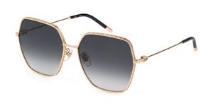 FURLA FULSFU628 | Damen-Sonnenbrille | Mehreckig | Fassung: Kunststoff Goldfarben | Glasfarbe: Grau