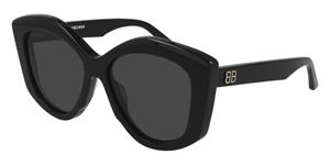 Balenciaga Sonnenbrillen für Frauen BB0126S 001 T56 Acetato Black Grey
