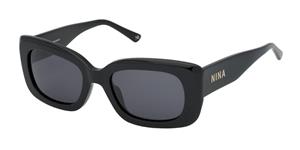 NINA RICCI NRISNR262 | Damen-Sonnenbrille | Eckig | Fassung: Kunststoff Schwarz | Glasfarbe: Grau