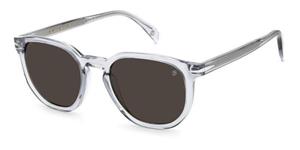 DAVID BECKHAM DB 1099/S | Herren-Sonnenbrille | Panto | Fassung: Kunststoff Grau | Glasfarbe: Grau