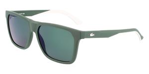 LACOSTE L972S | Herren-Sonnenbrille | Eckig | Fassung: Kunststoff Grün | Glasfarbe: Grün
