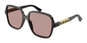 GUCCI GG1189S | Damen-Sonnenbrille | Eckig | Fassung: Kunststoff Grau | Glasfarbe: Braun