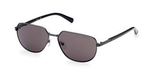 GUESS GU00042 | Herren-Sonnenbrille | Eckig | Fassung: Kunststoff Grau | Glasfarbe: Grau