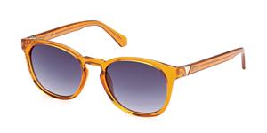 GUESS GU00045 | Herren-Sonnenbrille | Eckig | Fassung: Kunststoff Orange | Glasfarbe: Blau / Grau