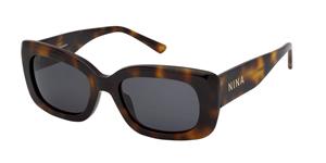 NINA RICCI NRISNR262 | Damen-Sonnenbrille | Eckig | Fassung: Kunststoff Havanna | Glasfarbe: Grau