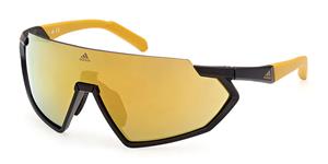 ADIDAS SP0041 | Unisex-Sonnenbrille | Monoscheibe | Fassung: Kunststoff Schwarz | Glasfarbe: Gelb