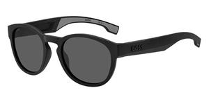 BOSS 1452/S | Herren-Sonnenbrille | Panto | Fassung: Kunststoff Schwarz | Glasfarbe: Grau