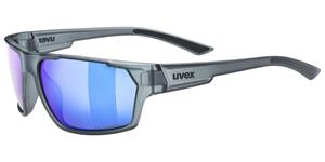 uvex Sportstyle 233 Polavision Sonnenbrille Farbe: 5540 smoke mat, polavision, mirror blue S3))