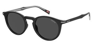 LEVIS LV 5019/S | Herren-Sonnenbrille | Panto | Fassung: Kunststoff Schwarz | Glasfarbe: Grau