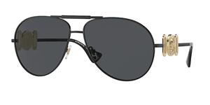 Luxottica Versace VE2249 Unisex-Sonnenbrille Vollrand Pilot Metall-Gestell, schwarz