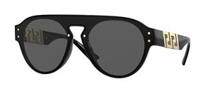 VERSACE VE4420 | Herren-Sonnenbrille | Panto | Fassung: Kunststoff Schwarz | Glasfarbe: Grau