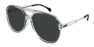 GUCCI GG1104S | Herren-Sonnenbrille | Pilot | Fassung: Kunststoff Grau | Glasfarbe: Grau