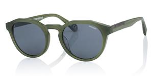 SUPERDRY 5012 | Unisex-Sonnenbrille | Panto | Fassung: Kunststoff Grün | Glasfarbe: Grau / Blau