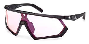 ADIDAS SP0054 | Unisex-Sonnenbrille | Monoscheibe | Fassung: Kunststoff Schwarz | Glasfarbe: Rot