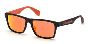 Marcolin Deutschland Adidas Originals OR0024 Herren-Sonnenbrille Vollrand Eckig Kunststoff-Gestell, schwarz