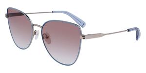 LONGCHAMP LO165S | Damen-Sonnenbrille | Butterfly | Fassung: Kunststoff Blau | Glasfarbe: Braun