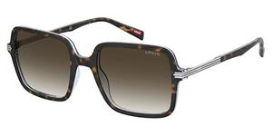 LEVIS LV 5018/S | Damen-Sonnenbrille | Eckig | Fassung: Kunststoff Havanna | Glasfarbe: Braun