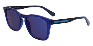 CALVIN KLEIN CKJ22642S | Herren-Sonnenbrille | Eckig | Fassung: Kunststoff Blau | Glasfarbe: Grau / Blau