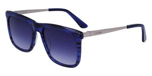CALVIN KLEIN CK22536S | Herren-Sonnenbrille | Eckig | Fassung: Kunststoff Blau | Glasfarbe: Blau