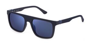 POLICE POISPLF61 | Herren-Sonnenbrille | Eckig | Fassung: Kunststoff Blau | Glasfarbe: Grau / Blau