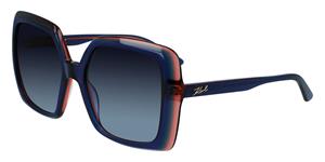 KARL LAGERFELD KL6059S | Damen-Sonnenbrille | Eckig | Fassung: Kunststoff Blau | Glasfarbe: Blau