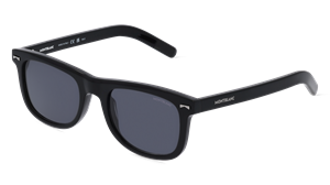 MONTBLANC MB0260S | Herren-Sonnenbrille | Eckig | Fassung: Kunststoff Schwarz | Glasfarbe: Grau