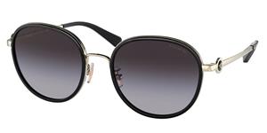 COACH HC7129 | Damen-Sonnenbrille | Rund | Fassung: Kunststoff Schwarz | Glasfarbe: Grau