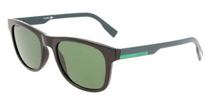 LACOSTE L969S | Herren-Sonnenbrille | Eckig | Fassung: Kunststoff Schwarz | Glasfarbe: Grün