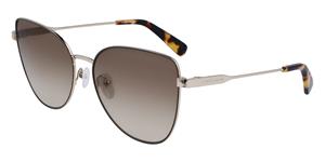 LONGCHAMP LO165S | Damen-Sonnenbrille | Butterfly | Fassung: Kunststoff Grün | Glasfarbe: Braun