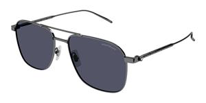 MONTBLANC MB0214S | Herren-Sonnenbrille | Eckig | Fassung: Kunststoff Grau | Glasfarbe: Grau