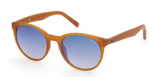 GUESS GU00023 | Unisex-Sonnenbrille | Panto | Fassung: Kunststoff Orange | Glasfarbe: Blau