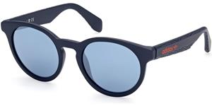 ADIDAS OR0056 | Unisex-Sonnenbrille | Panto | Fassung: Kunststoff Blau | Glasfarbe: Silberfarben