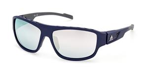ADIDAS SP0045 | Herren-Sonnenbrille | Eckig | Fassung: Kunststoff Blau | Glasfarbe: Silberfarben