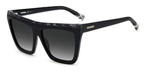 MISSONI 0087/S | Damen-Sonnenbrille | Eckig | Fassung: Kunststoff Schwarz | Glasfarbe: Grau