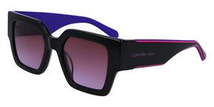 CALVIN KLEIN CKJ22638S | Damen-Sonnenbrille | Eckig | Fassung: Kunststoff Schwarz | Glasfarbe: Rot