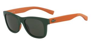 LACOSTE KIDS L3617S | Unisex-Sonnenbrille | Eckig | Fassung: Polycarbonat Grün | Glasfarbe: Grün