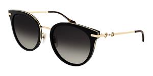 GUCCI GG1015SK | Damen-Sonnenbrille | Panto | Fassung: Kunststoff Schwarz | Glasfarbe: Grau
