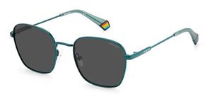 POLAROID PLD 6170/S | Unisex-Sonnenbrille | Eckig | Fassung: Kunststoff Blau | Glasfarbe: Grau