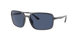 RAY-BAN RB 4375 | Unisex-Sonnenbrille | Eckig | Fassung: Kunststoff Grau | Glasfarbe: Blau / Grau
